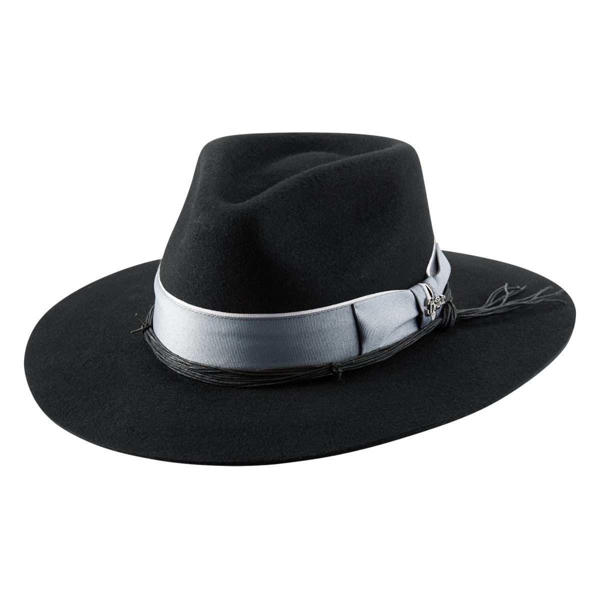 Brittoli CARTE BLANCHE Premium Wool Felt Fedora - Black - OriginalWestern.com