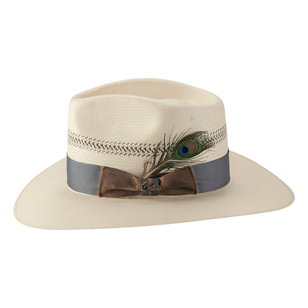 Brittoli MEDITERRANEAN Genuine Shantung Panama Straw Fedora - OriginalWestern.com