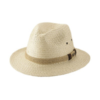 Brittoli PALM SPRINGS Paper Braid Straw Fedora - Ivory - OriginalWestern.com