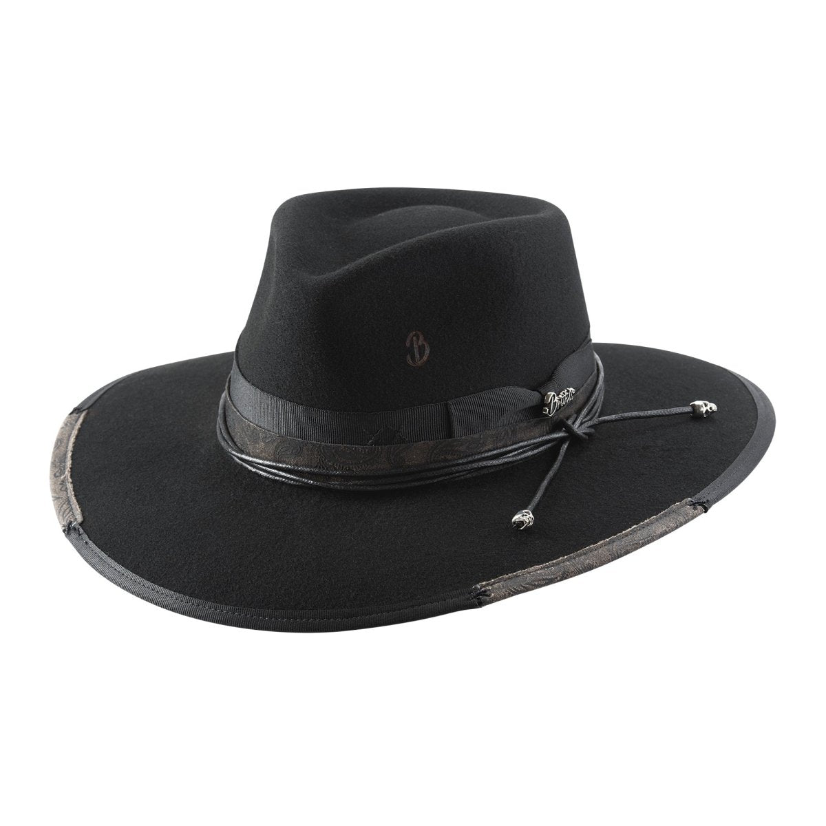 Brittoli RELOADED Premium Wool Felt Fedora Hat - Black - OriginalWestern.com