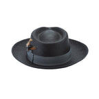 Brittoli STAMFORD Genuine Panama Straw Fedora - Black - OriginalWestern.com