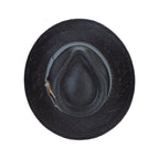 Brittoli STAMFORD Genuine Panama Straw Fedora - Black - OriginalWestern.com