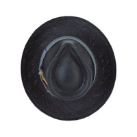 Brittoli STAMFORD Genuine Panama Straw Fedora - Black - OriginalWestern.com