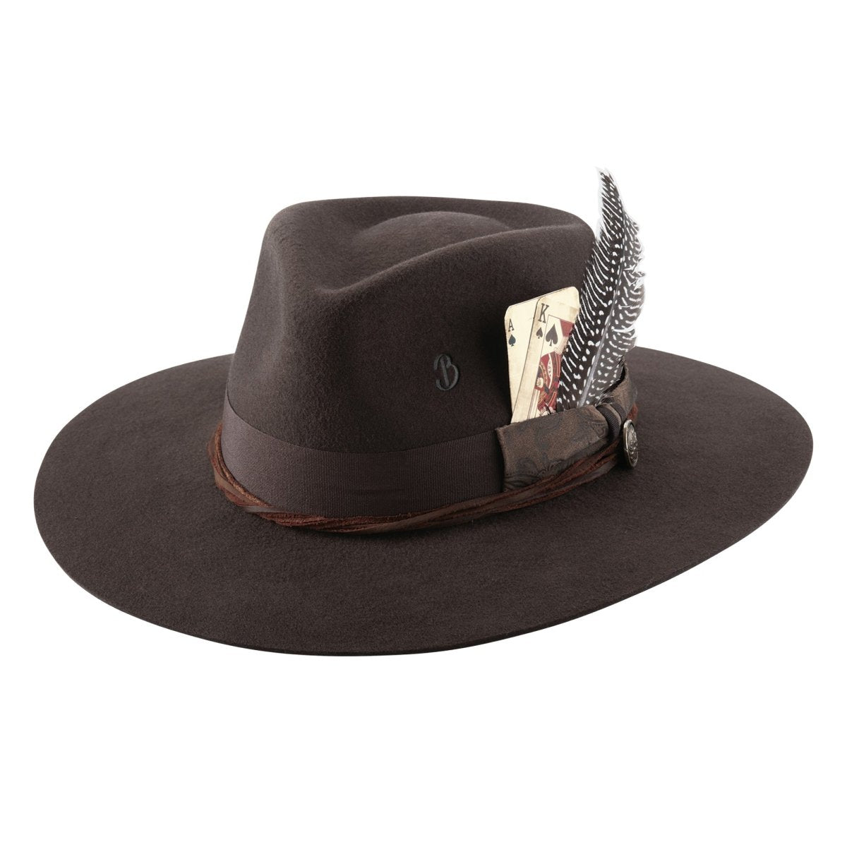 Brittoli UNCONDITIONAL Premium Wool Felt Fedora Hat - Chocolate - OriginalWestern.com