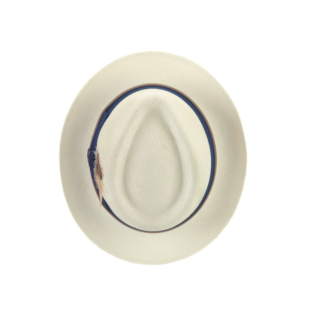 Brittoli VENTURA Genuine Panama Straw Trilby - Natural - OriginalWestern.com