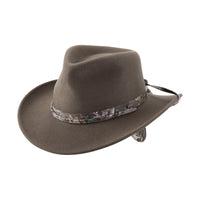 Brittoli WYOMING Premium Wool Felt Outback Hat - Olive - OriginalWestern.com