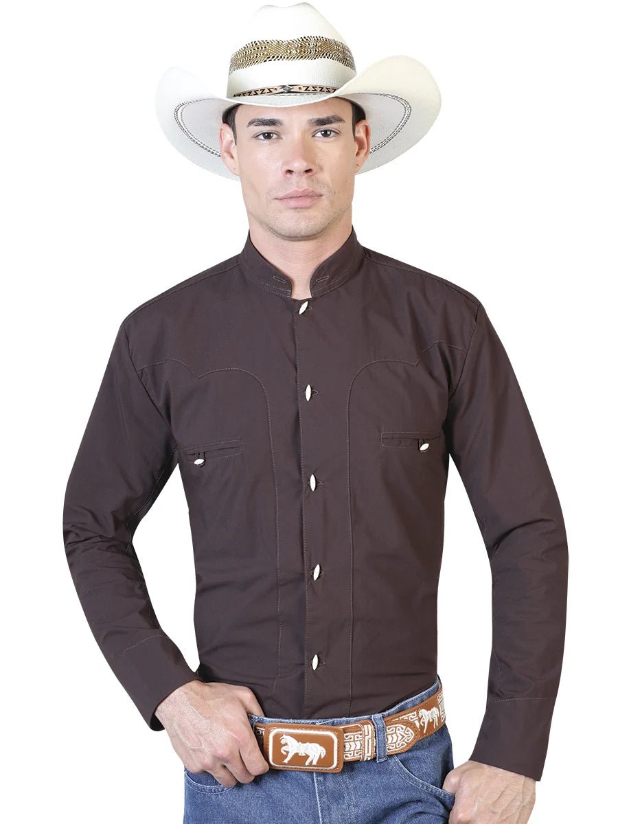 Brown Charro Long Sleeve Shirt 124911 - OriginalWestern.com