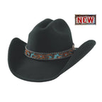 Bulhide ON PURPOSE 8006 Black Premiun Wool Cowboy Hat 3 7/8" Brim Fashin Felt - OriginalWestern.com