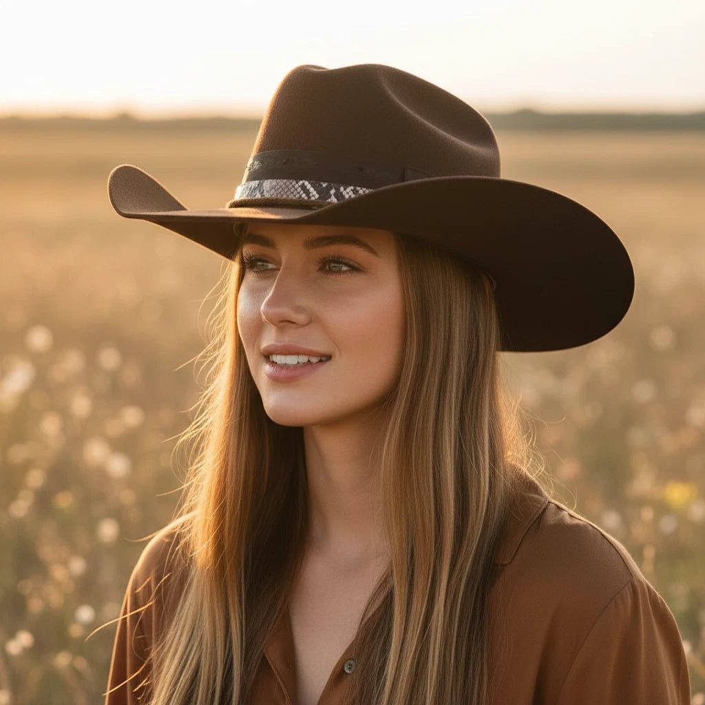 Bulhide TEXAS HOLD"EM Dark Brown Premium Wool Cowboy Hat 4 1/8" Brim Felt - OriginalWestern.com