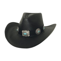 Bullhide A NIGHT TO SHINE Shantung Panama Cowboy Straw Hat - Black - OriginalWestern.com