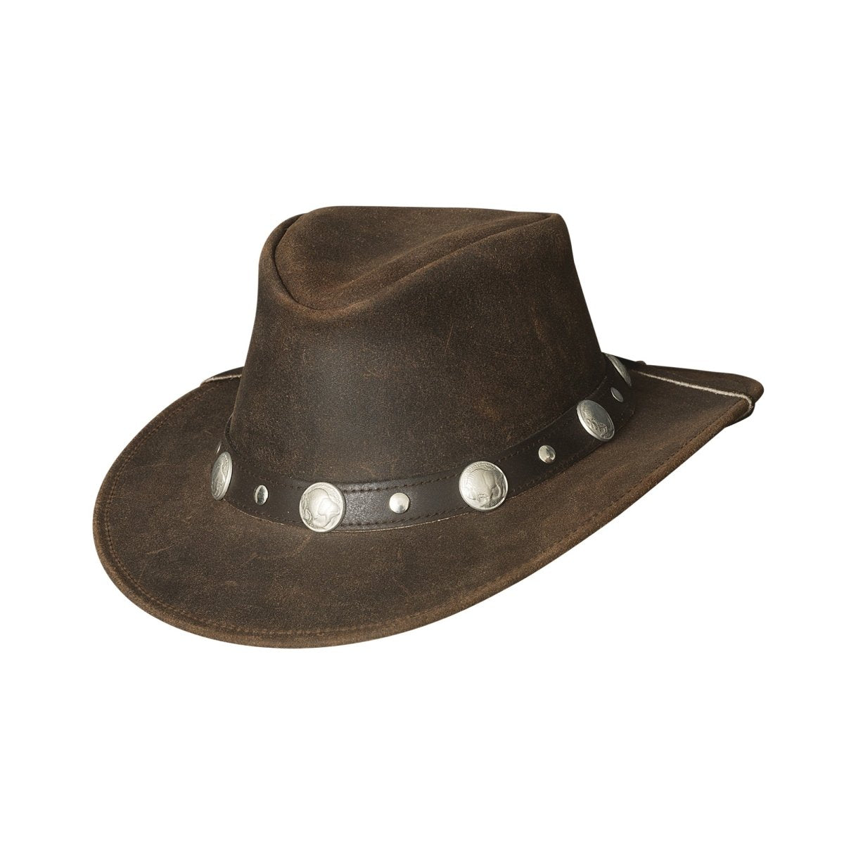 Bullhide ARAPAHOE Genuine Leather Hat - Chocolate - OriginalWestern.com