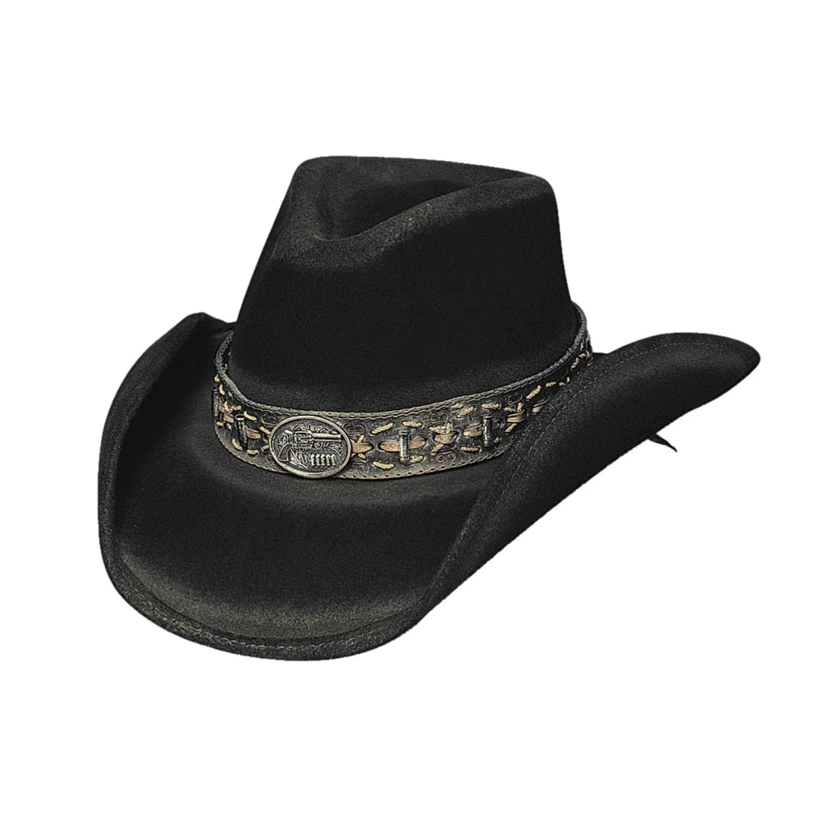 Bullhide B. KIDD Black Wool Felt Cowboy Hat 3 3/4" Brim Men’s Western Ranch - OriginalWestern.com