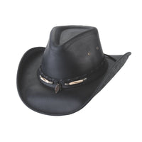 Bullhide BRISCOE Top Grain Leather Cowboy Hat - Black - OriginalWestern.com