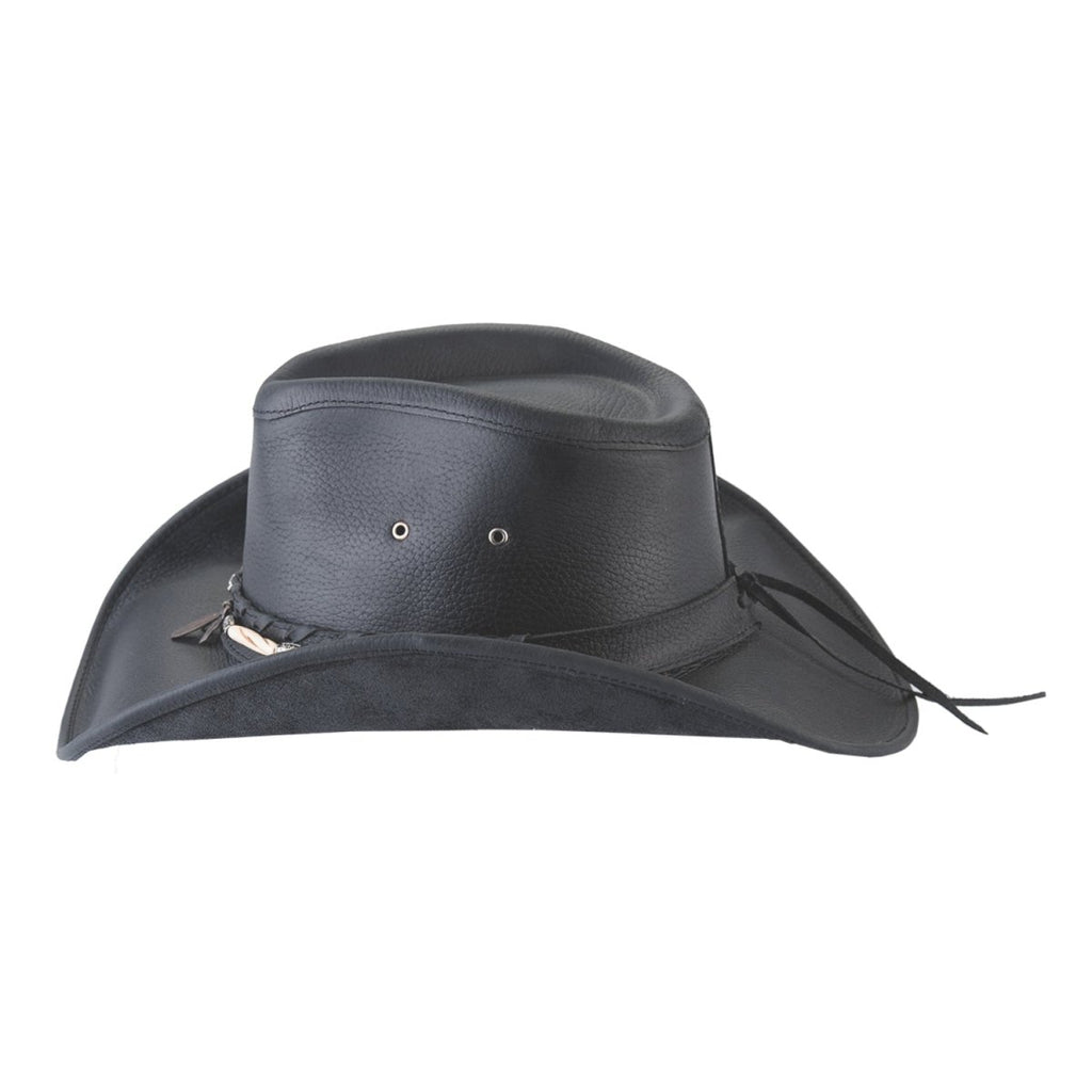 Bullhide BRISCOE Top Grain Leather Cowboy Hat - Black - OriginalWestern.com