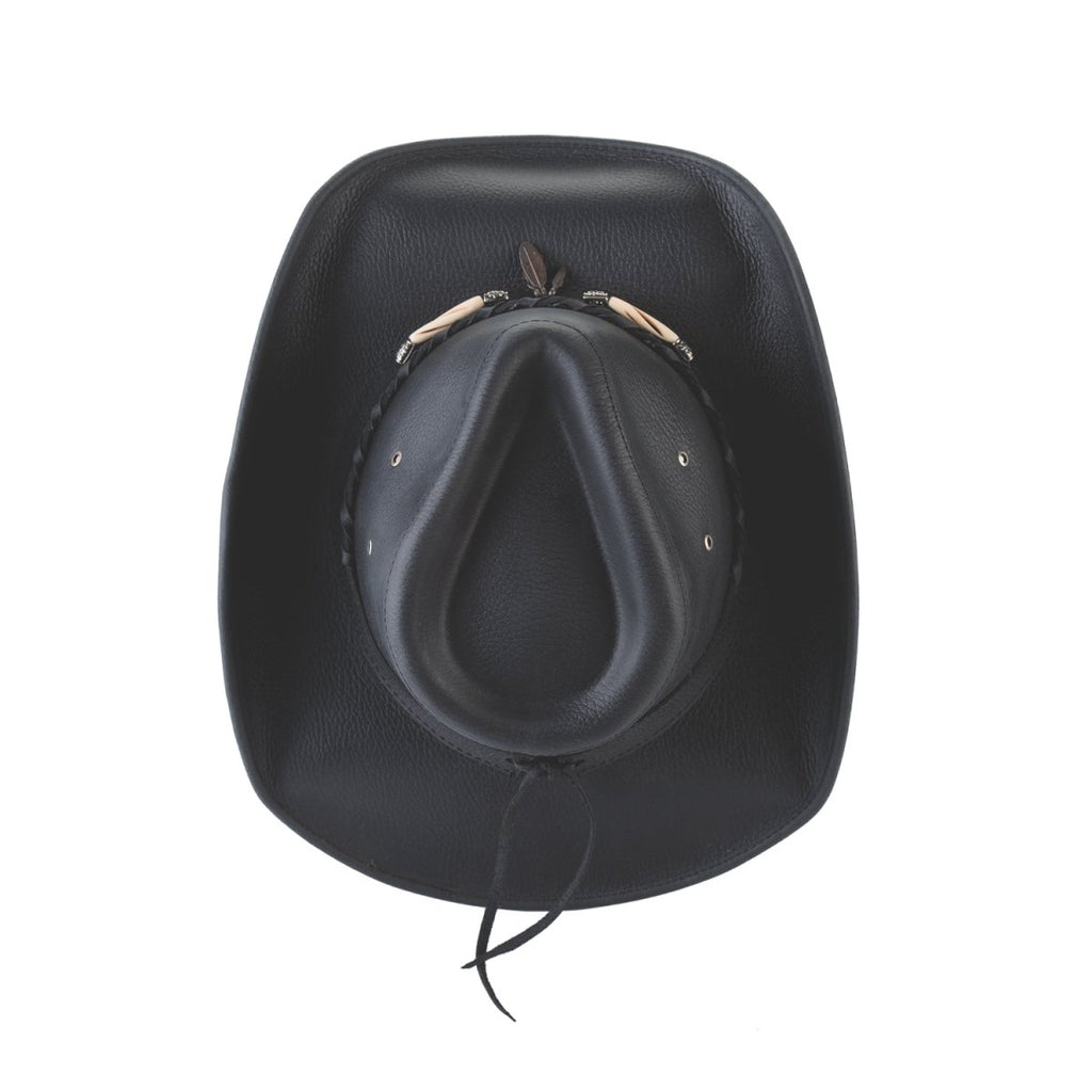 Bullhide BRISCOE Top Grain Leather Cowboy Hat - Black - OriginalWestern.com