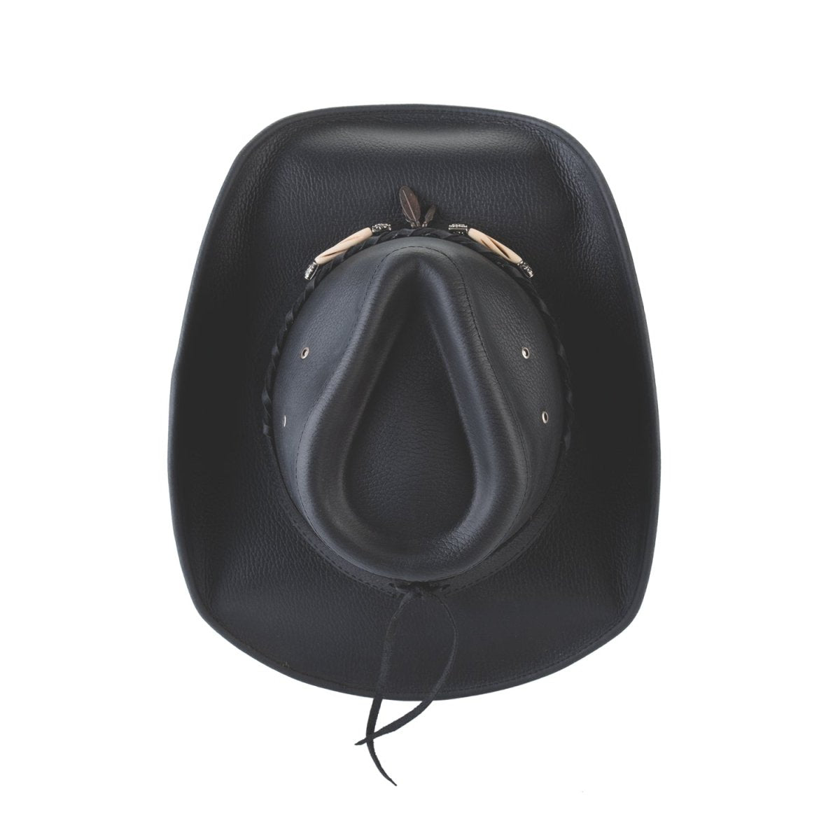 Bullhide BRISCOE Top Grain Leather Cowboy Hat - Black - OriginalWestern.com