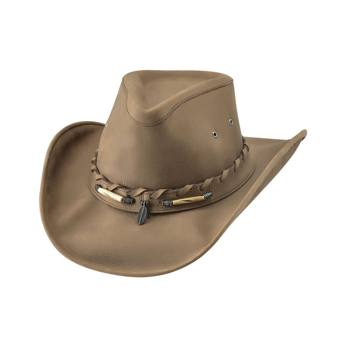Bullhide BRISCOE Top Grain Leather Cowboy Hat - Camel - OriginalWestern.com