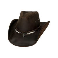 Bullhide BRISCOE Top Grain Leather Cowboy Hat - Chocolate - OriginalWestern.com