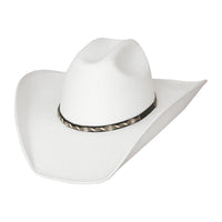 Bullhide CATTLE TOWN Premium Faux Felt Cowboy Hat - White - OriginalWestern.com