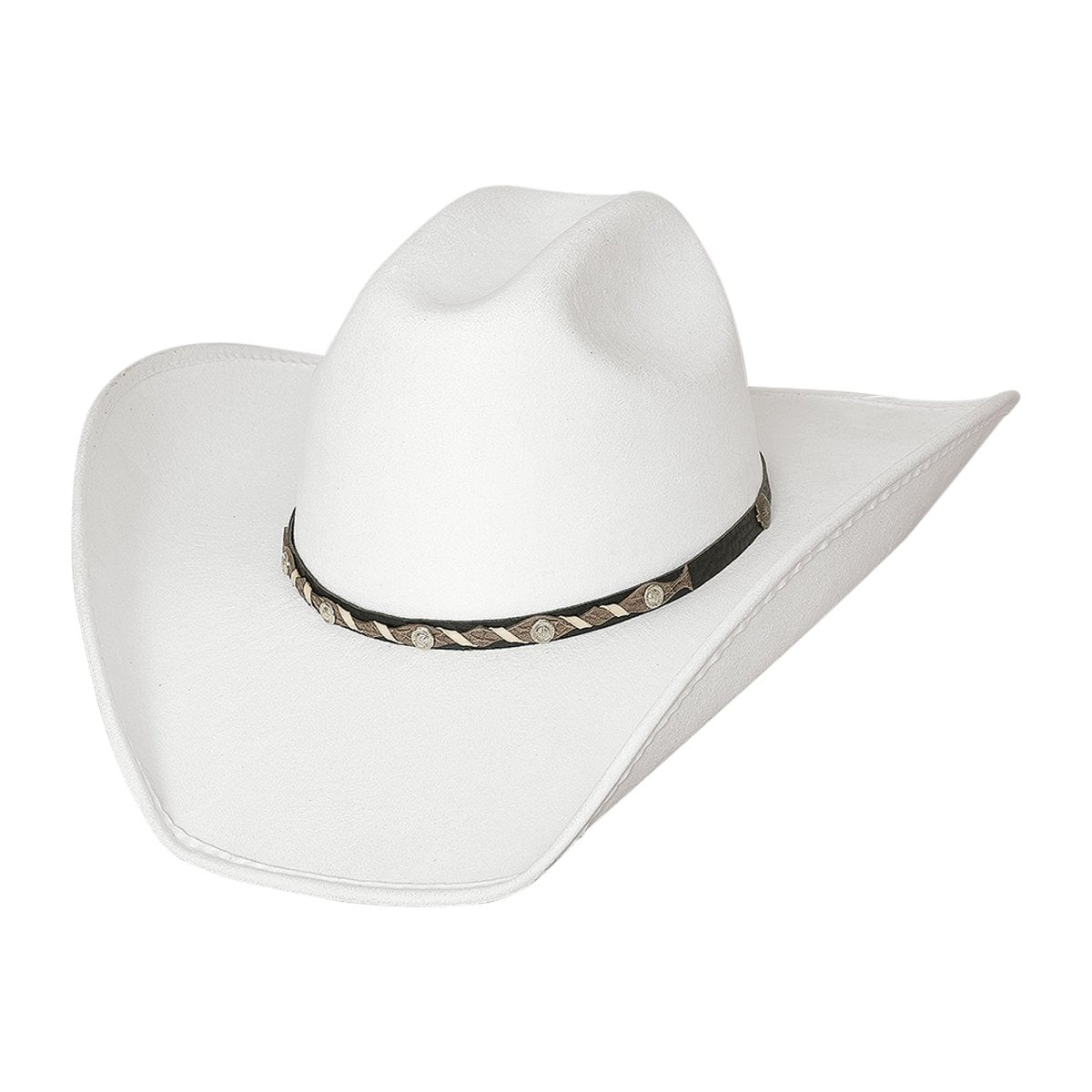 Bullhide CATTLE TOWN Premium Faux Felt Cowboy Hat - White - OriginalWestern.com