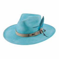 Bullhide CHASING SUMMER Bangora Straw Hat - Turquoise Distressed - OriginalWestern.com