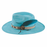 Bullhide CHASING SUMMER Bangora Straw Hat - Turquoise Distressed - OriginalWestern.com