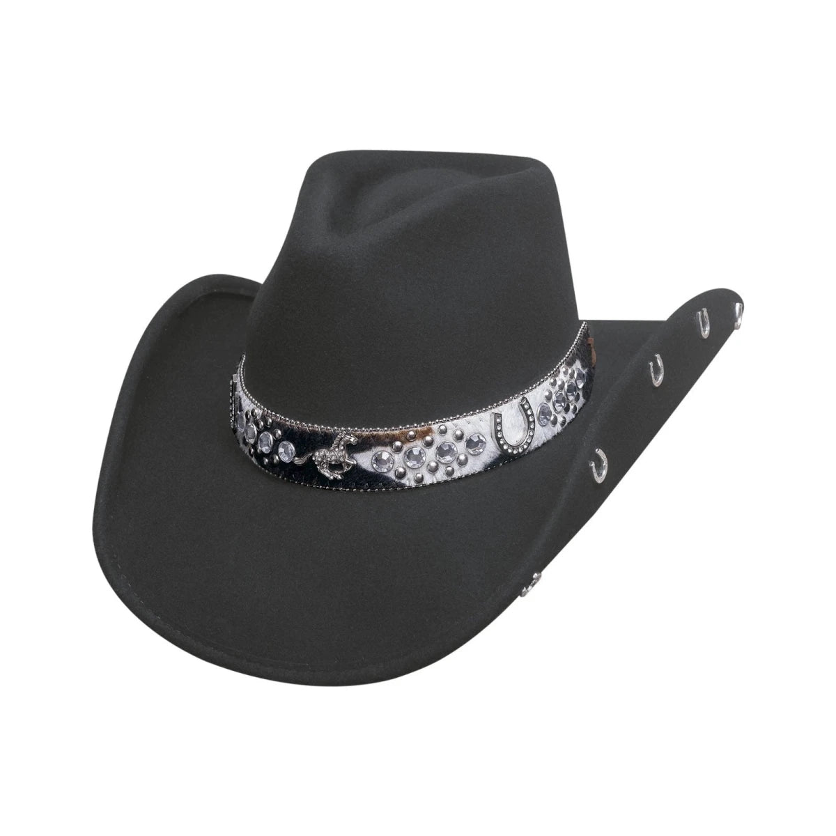 Bullhide Crazy Horse Cowboy Hat Black Wool Western 3 3/4" Brim S–XL - OriginalWestern.com