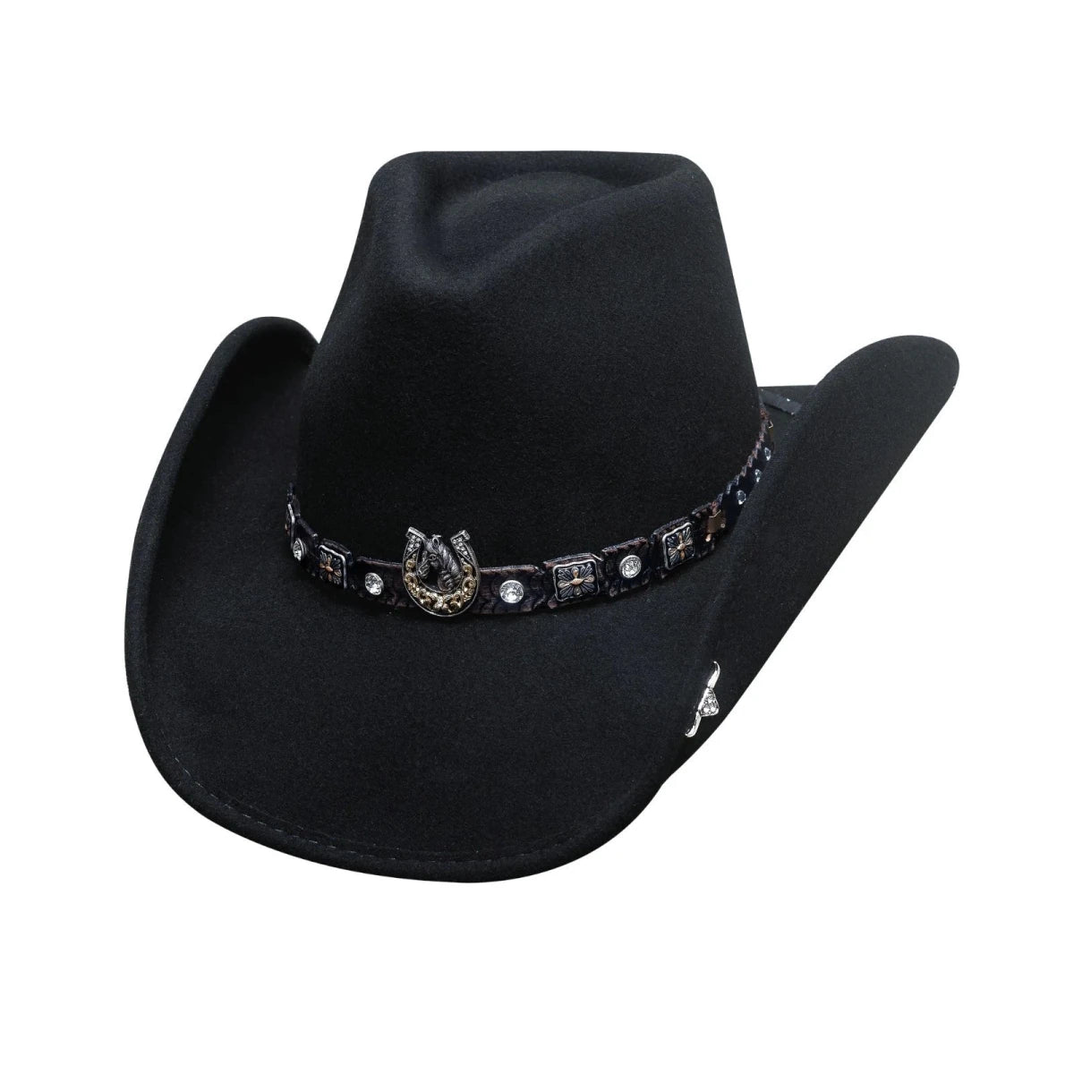 Bullhide DARK HORSE Black Wool Felt Cowboy Hat 3 3/4" Brim Men’s Western - OriginalWestern.com