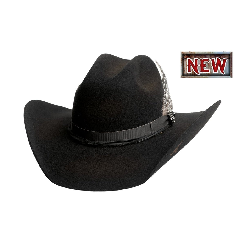 Bullhide DUEL IN THE SUN Premium Wool Felt Cowboy Hat - Black - OriginalWestern.com