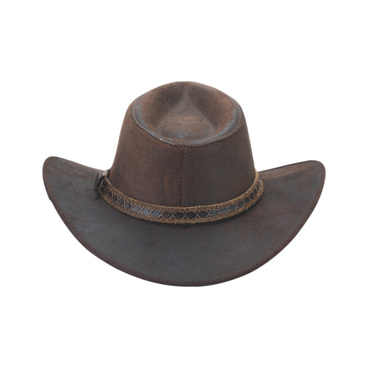 Bullhide FORSYTH Top Grain Leather Cowboy Hat - Chocolate Distressed - OriginalWestern.com