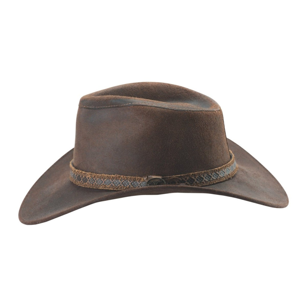 Bullhide FORSYTH Top Grain Leather Cowboy Hat - Chocolate Distressed - OriginalWestern.com