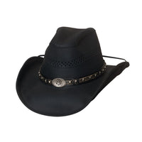 Bullhide GET ON Top Grain Leather Cowboy Hat - Black - OriginalWestern.com
