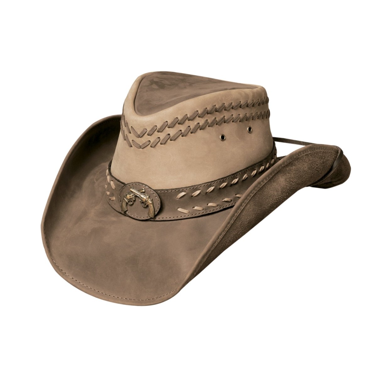 Bullhide HIDEOUT Top Grain Leather Cowboy Hat - Brown/Camel - OriginalWestern.com