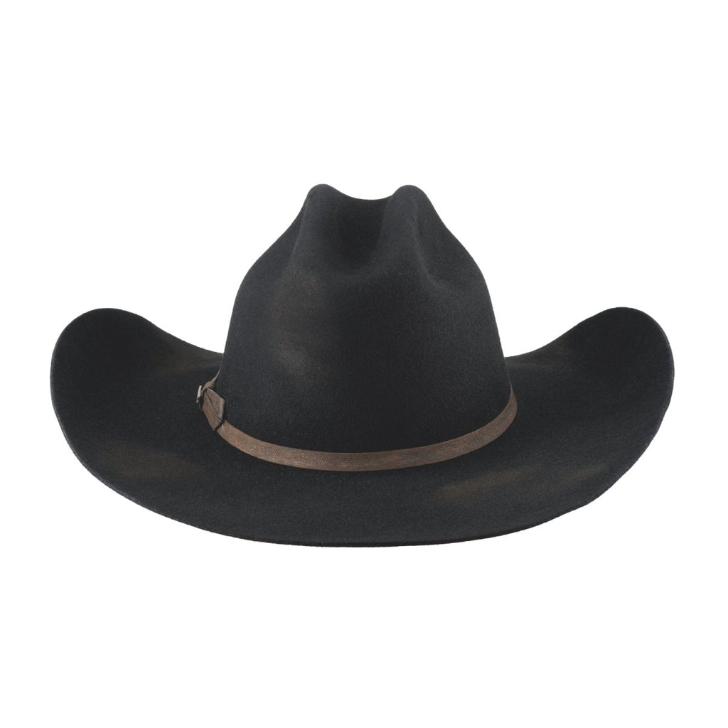 Bullhide KAYCE 4X Premium Wool Felt Cowboy Hat - Black Distressed - OriginalWestern.com
