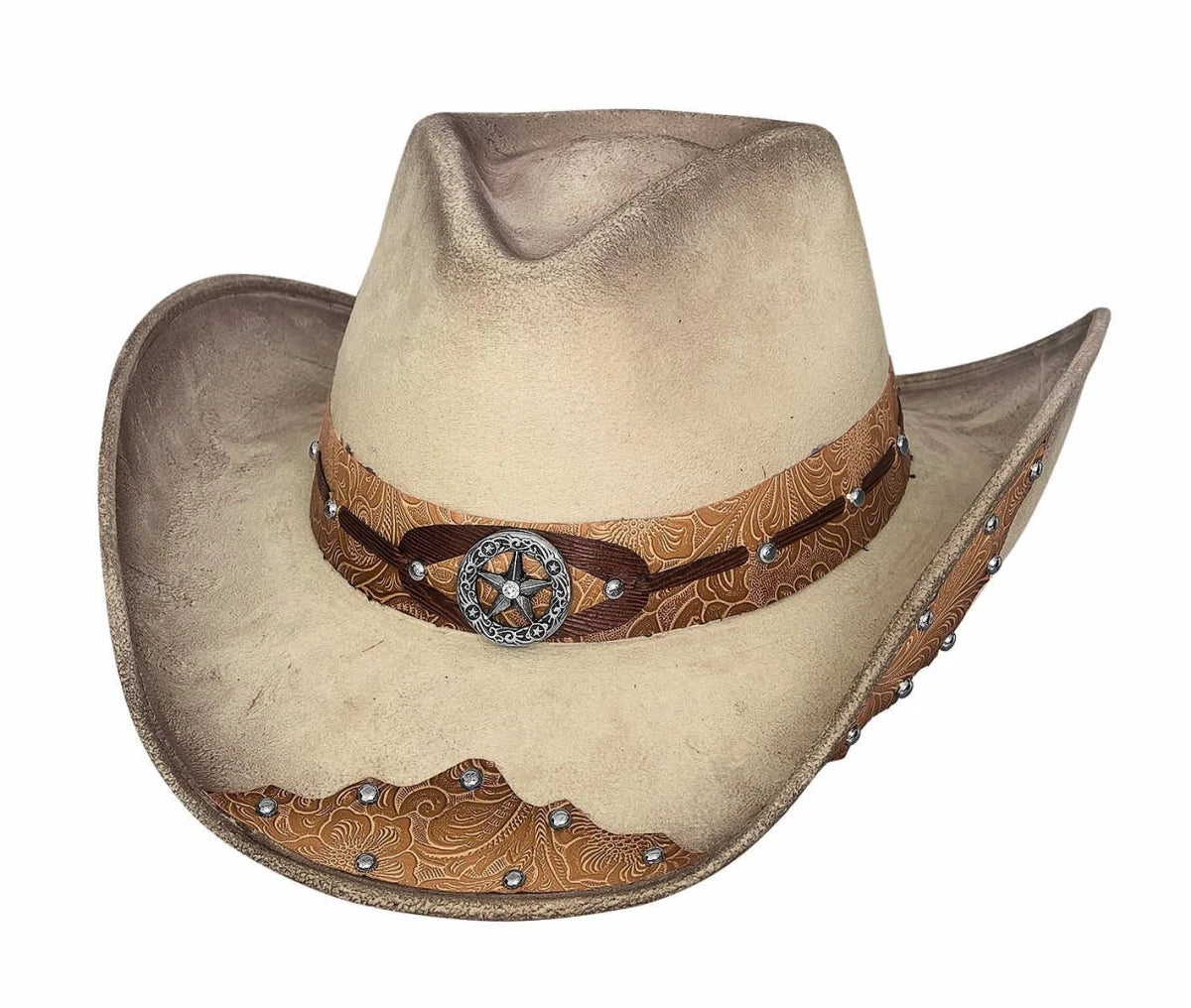 Bullhide KICK THE DUST OFF Buckskin Faux Felt Cowboy Hat 3 1/4" Brim Western - OriginalWestern.com