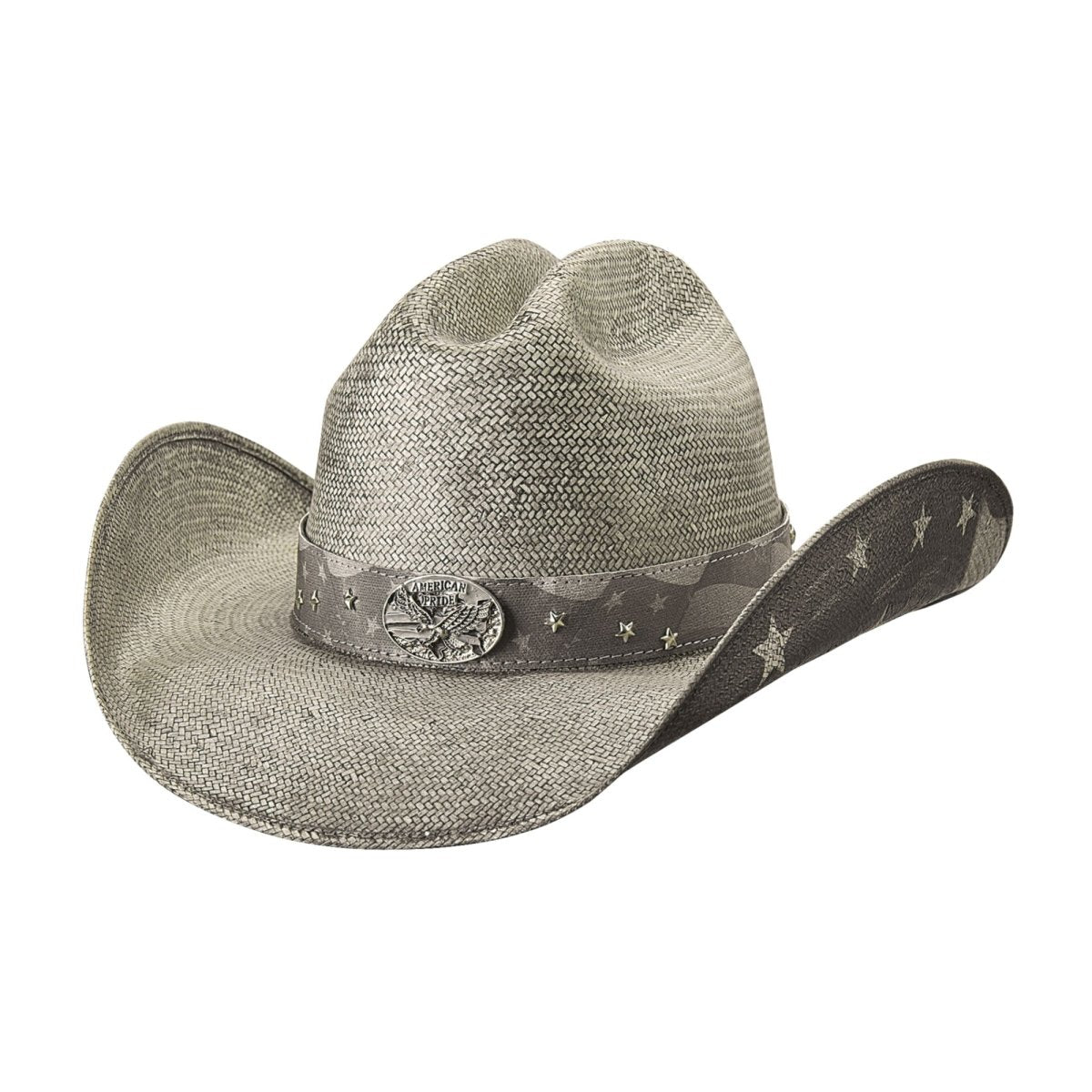 Bullhide LAND OF FREEDOM Shantung Panama Cowboy Straw Hat - Black - OriginalWestern.com