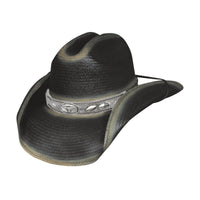 Bullhide LITTLE BIG HORN Shantung Panama Cowboy Straw Hat - Black - OriginalWestern.com