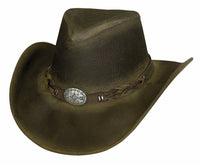 Bullhide OLD FAITHFUL Top Grain Leather Cowboy Hat - Olive - OriginalWestern.com