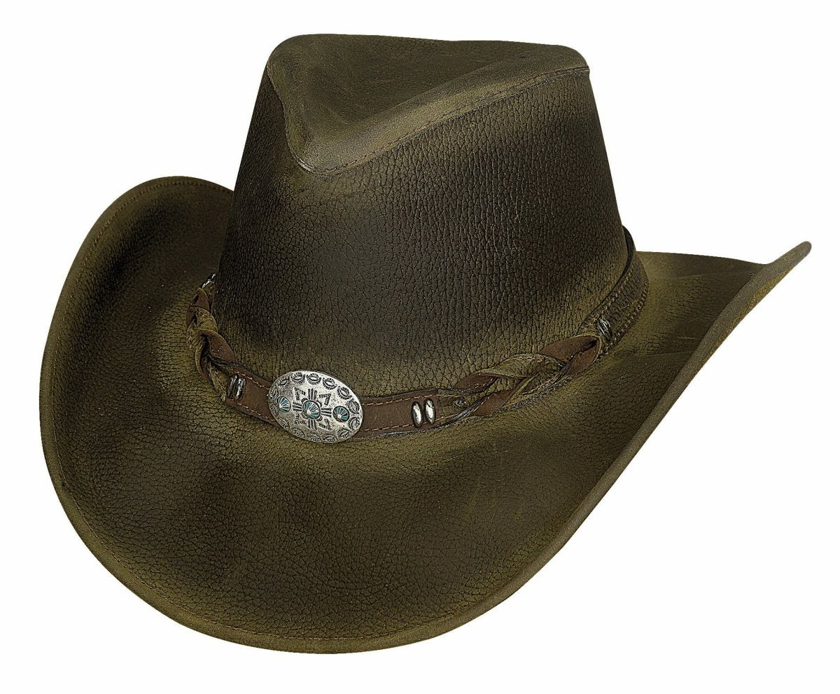 Bullhide OLD FAITHFUL Top Grain Leather Cowboy Hat - Olive - OriginalWestern.com