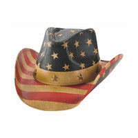 Bullhide OLD GLORY Toyo Straw Cowboy Hat - Red/Ivory/Blue - OriginalWestern.com