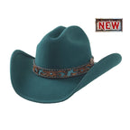 Bullhide ON PURPOSE Turquoise Premium Wool Cowboy Hat 3 7/8" Brim Fashion Felt - OriginalWestern.com