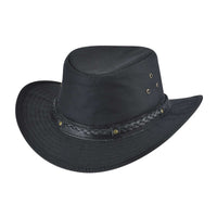 Bullhide PINNACLE Weathered Cotton Water Repellent Outback Hat - Black - OriginalWestern.com