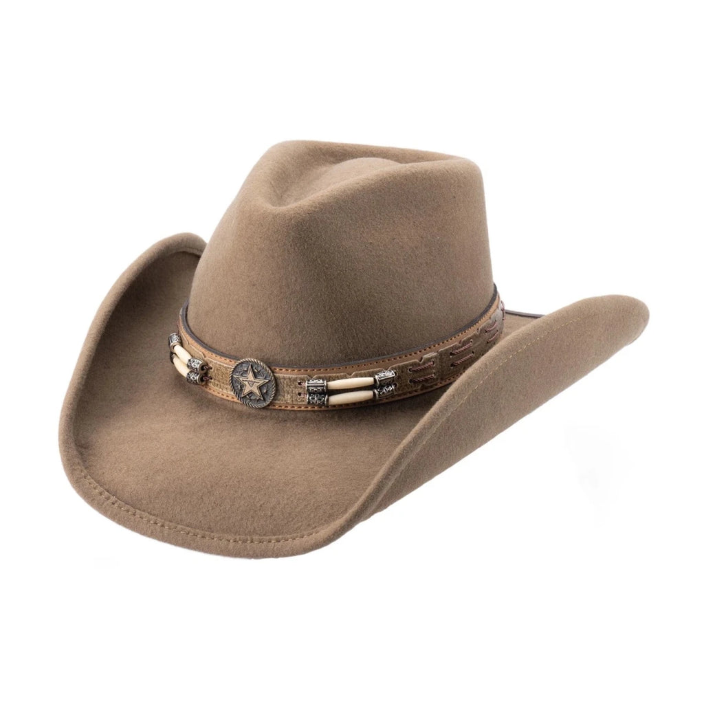 Bullhide Skynard Cowboy Hat Khaki Wool Western Hairpipe Bone 3 3/4" S–XL - OriginalWestern.com