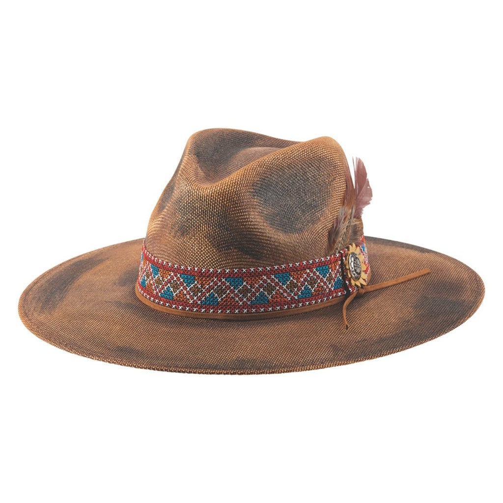 Bullhide STUCK WITH U Manhattan Straw Fedora - Pecan - OriginalWestern.com