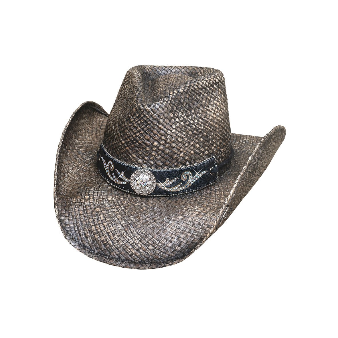Bullhide TENNESSEE RIVER Raffia Cowboy Straw Hat - Black - OriginalWestern.com