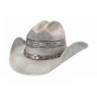 Bullhide WHIP CRACKING Bangora Cowboy Straw Hat - Black - OriginalWestern.com
