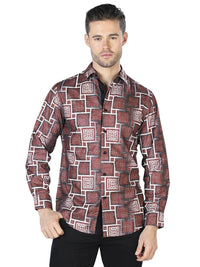 Burgandy Casual Long Sleeve Shirt 44006 - OriginalWestern.com