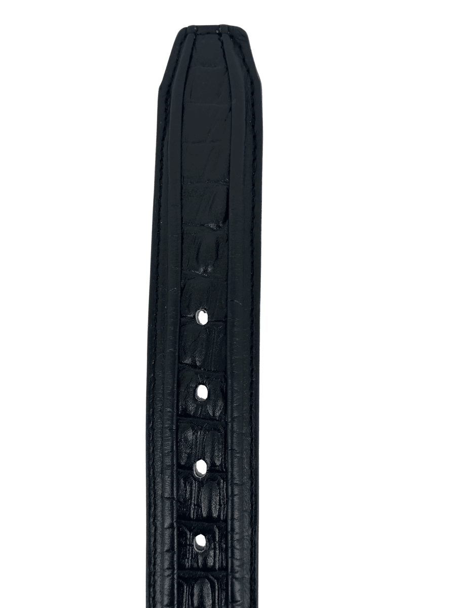 Caiman Alligator Crocodile Print Western Belt with Removable Buckle - Black - OriginalWestern.com