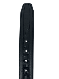Caiman Alligator Crocodile Print Western Belt with Removable Buckle - Black - OriginalWestern.com