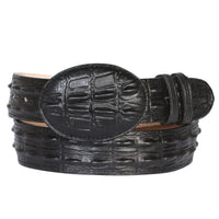 Caiman Alligator Crocodile Print Western Belt with Removable Buckle - Black - OriginalWestern.com
